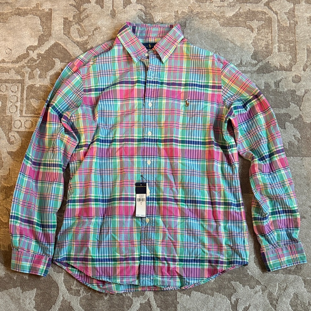 Polo Ralph Lauren Vibrant Plaid Button Down Shirt - Large